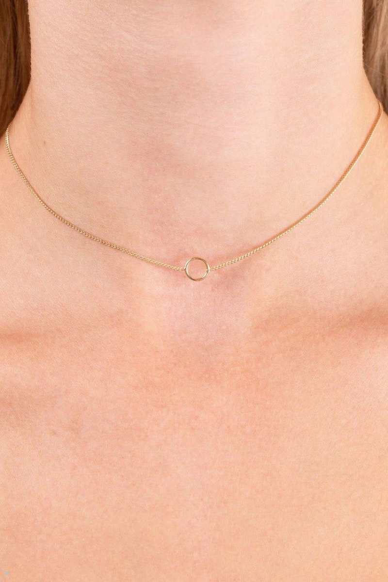 Collier Brandy Melville Circle Choker Doré | NQB-88006804